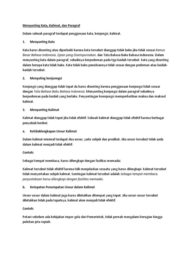 Menyunting Kata DLL | PDF