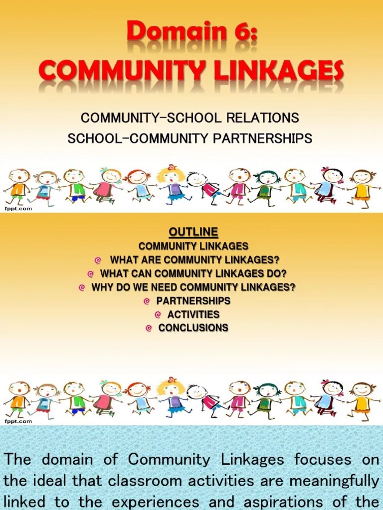 Domain 6 Community Linkages PDF Community Curriculum