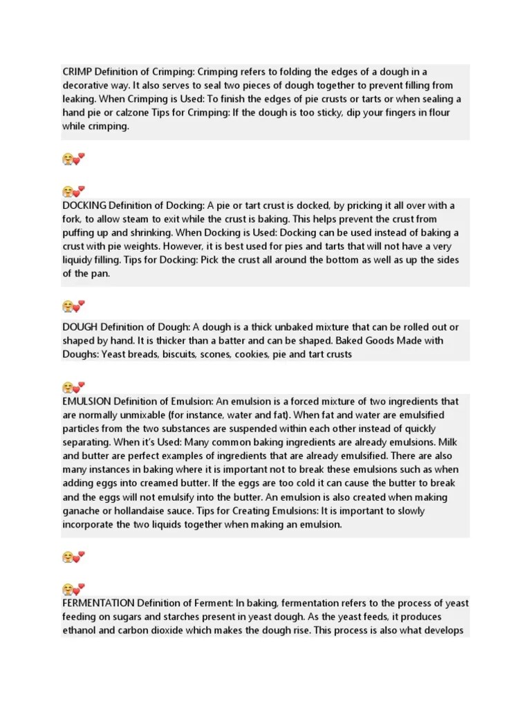 CRIMP Definition of Crimping PDF Breads Baking Powder