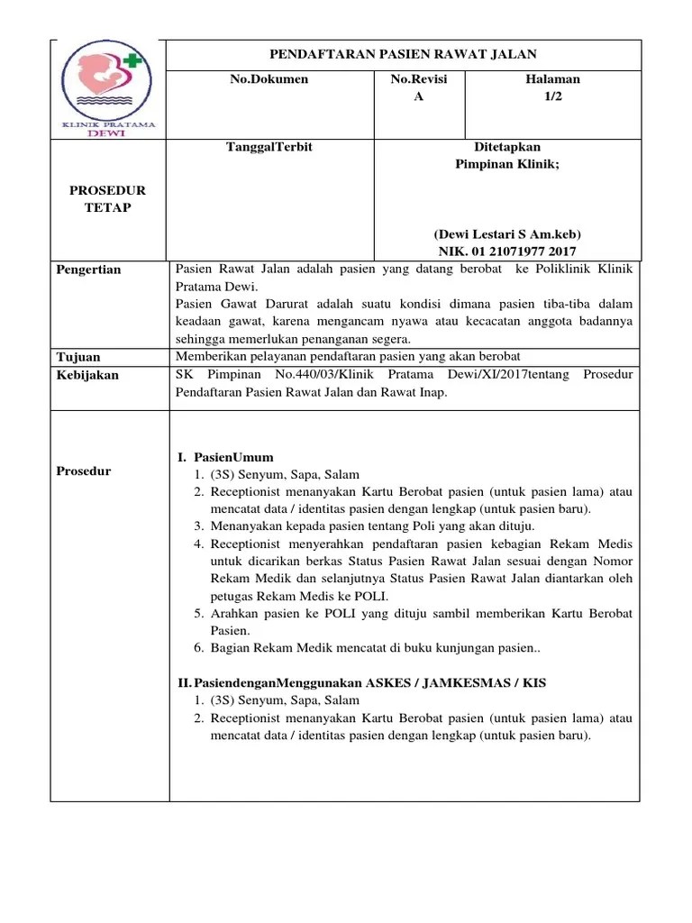 Sop Rawat Jalan | PDF