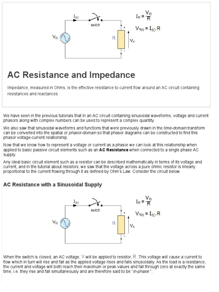 Understanding Impedance in AC Circuits How Resistance Relates to