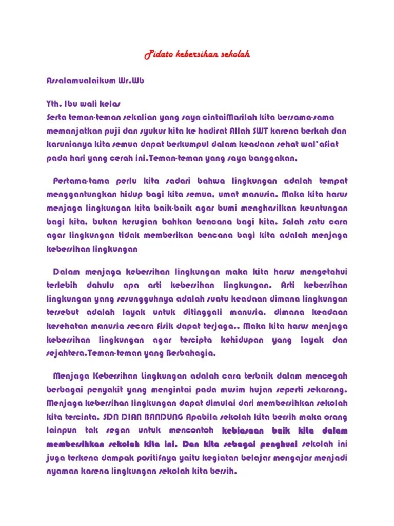 Contoh Pidato Tentang Kesehatan Lingkungan Sekolah – Berbagai Contoh