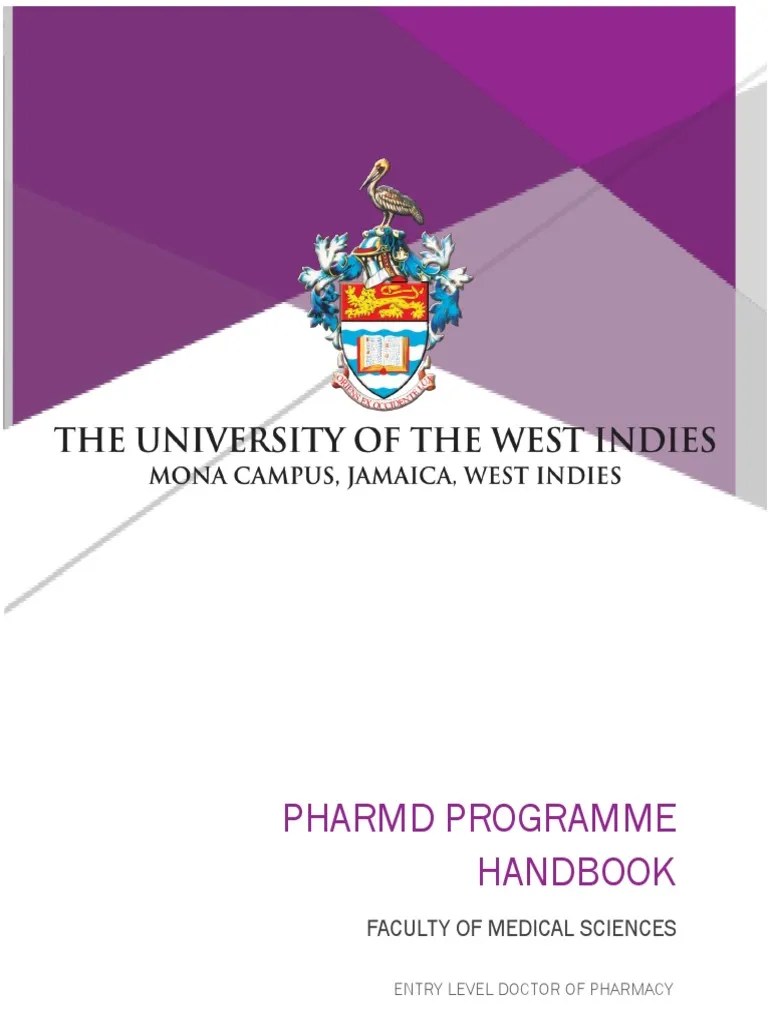 pharmdprogrammehandbookfacultyofmedicalsciencesentrylevel