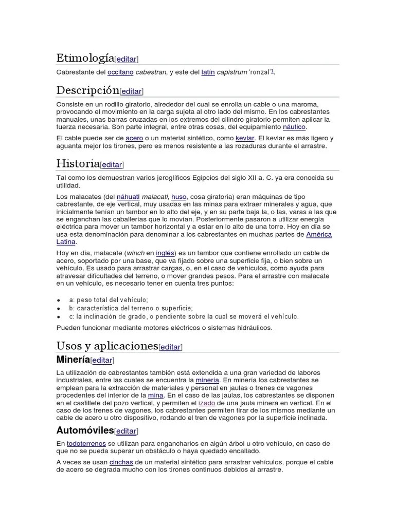 Funcionamiento de Winches | PDF | Máquinas | Ingeniería mecánica