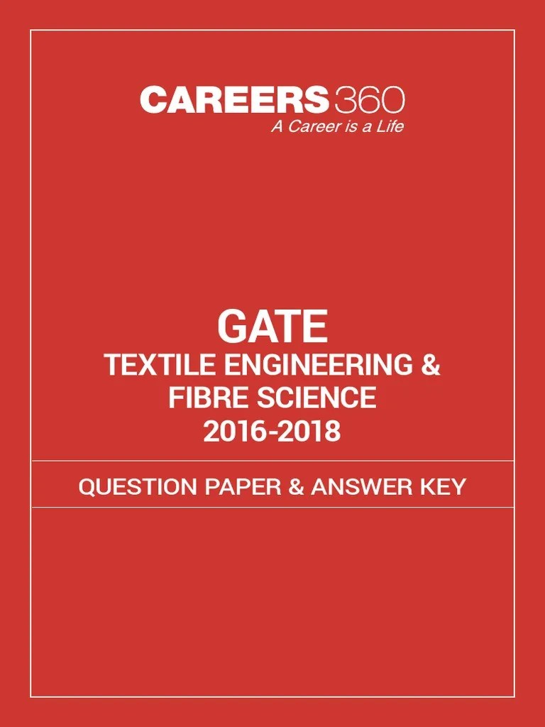 GATE 2016 2018 Textile Engineering and Fibre Science Question Paper and