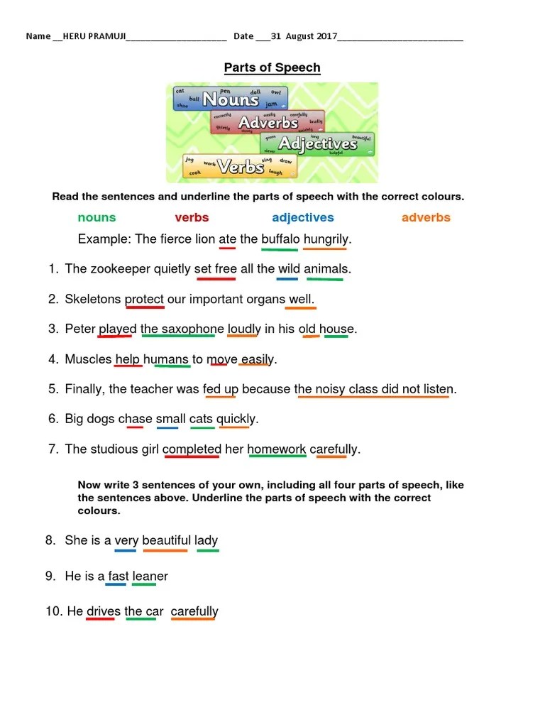 Worksheet--Parts-of-Speech