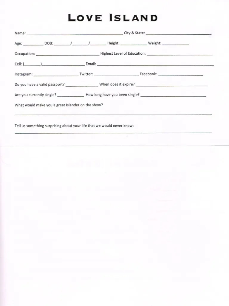 Love Island Application