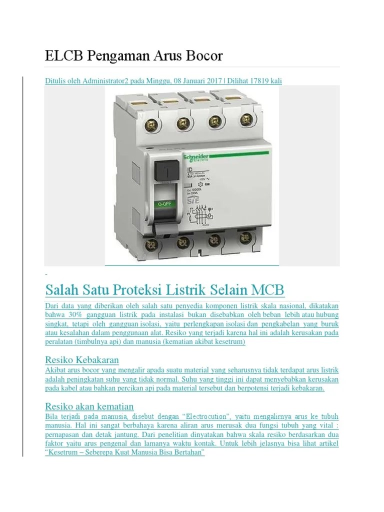 ELCB Pengaman Arus Bocor | PDF