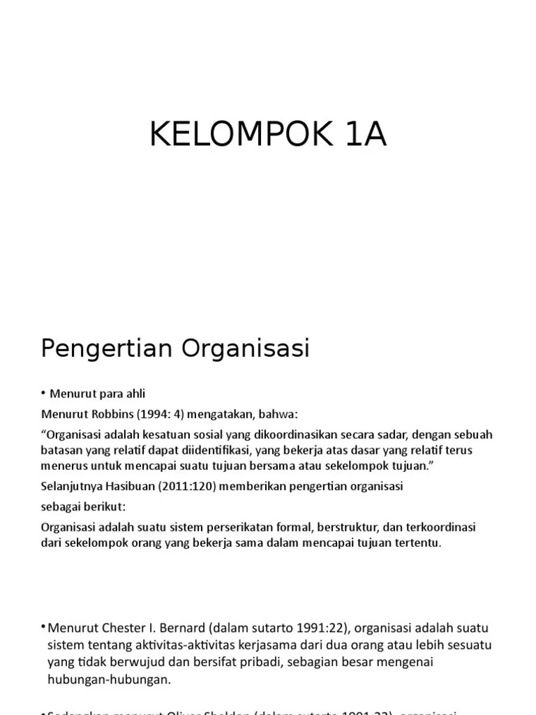 Pengertian Organisasi | PDF