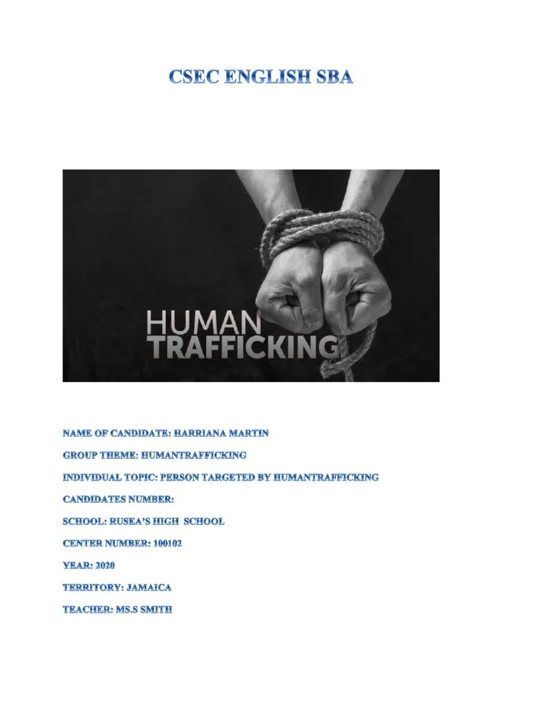 CSEC ENGLISH SBA.docx Human Trafficking Domestic Violence