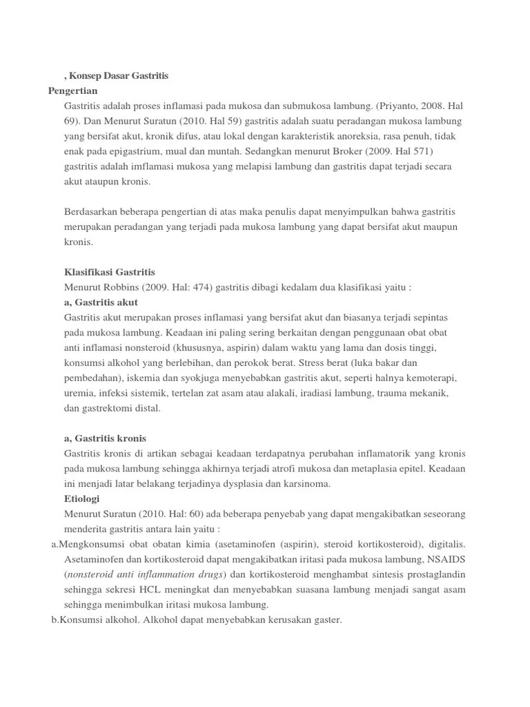 Konsep Dasar Gastritis | PDF