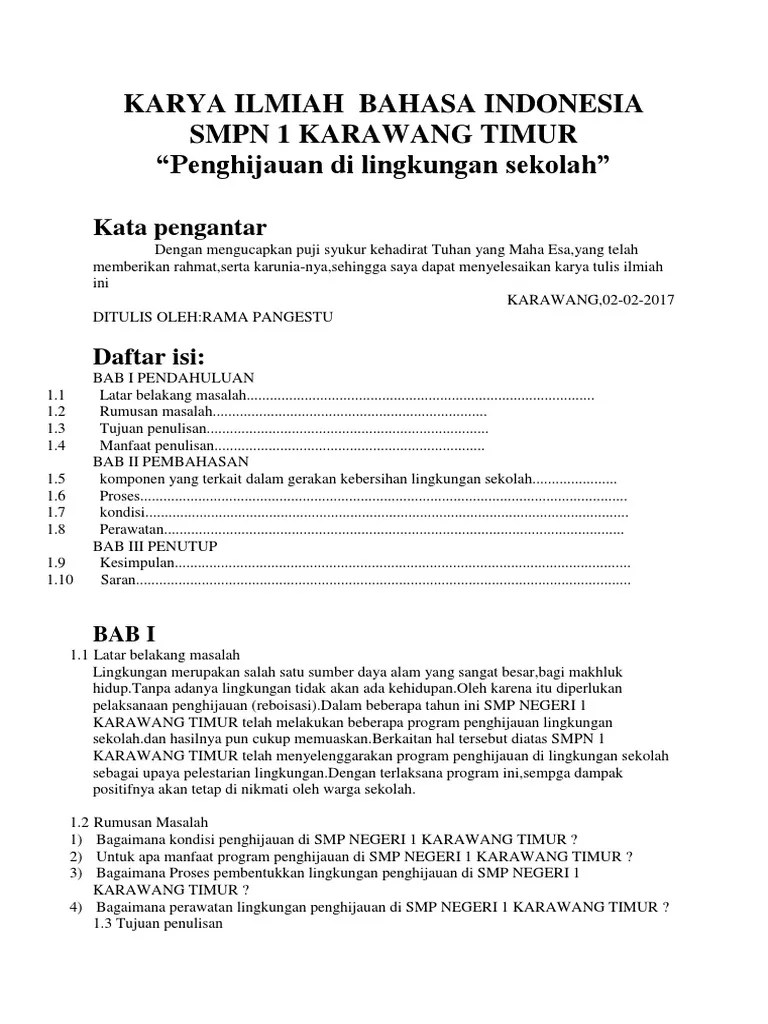 KARYA ILMIAH Penghijauan Dilingkungan Sekolah | PDF