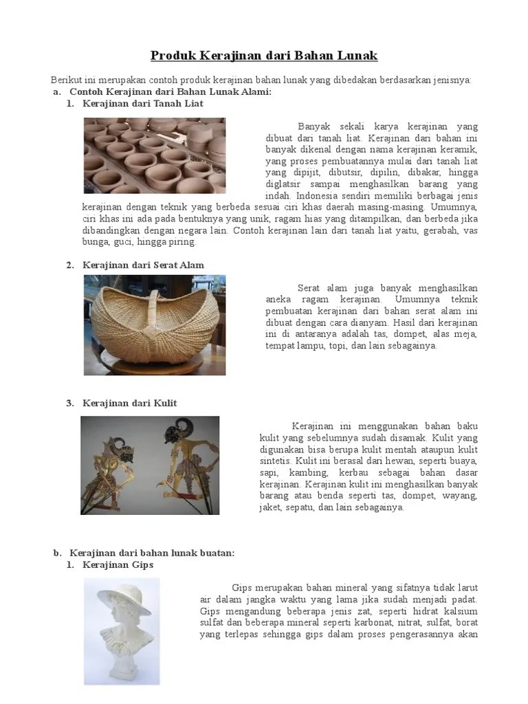 Produk Kerajinan Dari Bahan Lunak | PDF