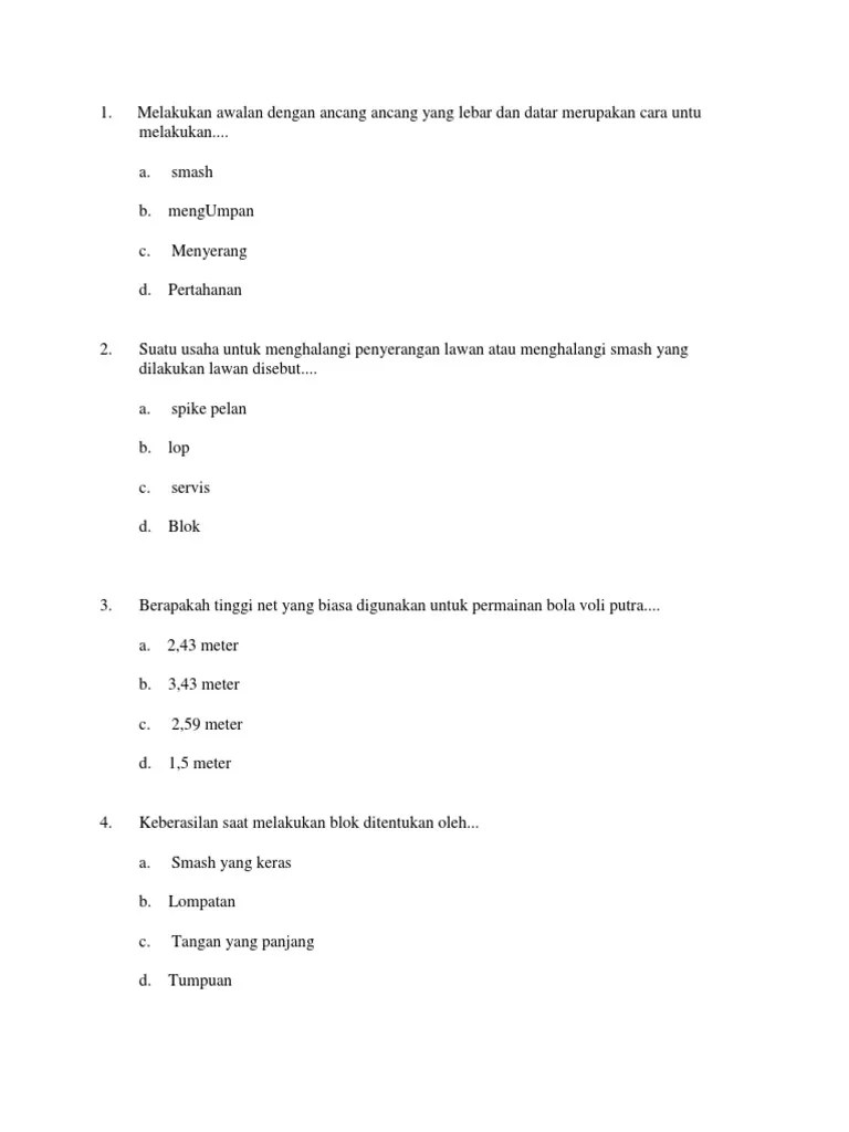 Soal Voli 2 | PDF