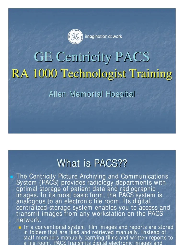 Ge Centricity PACS User Training Technologist) Point And Click Icon