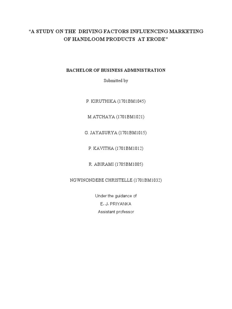 Handloom Project PDF