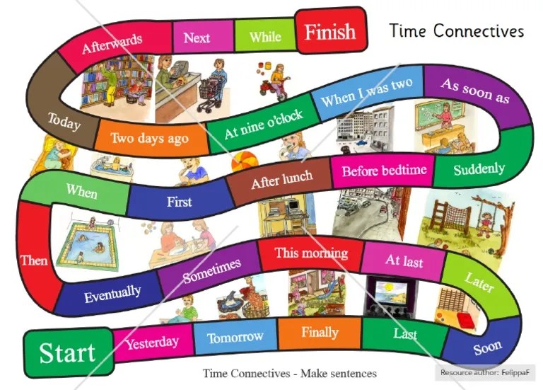 Time Connectives Board Game PDF