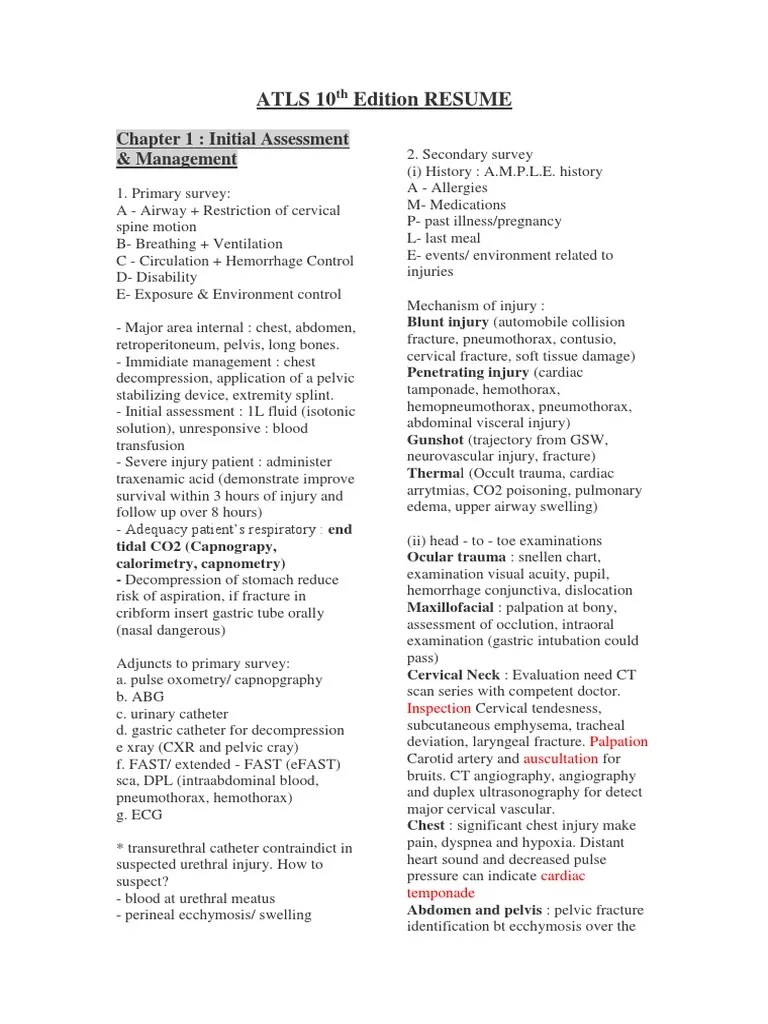 ATLS 10th Edition RESUME.docx