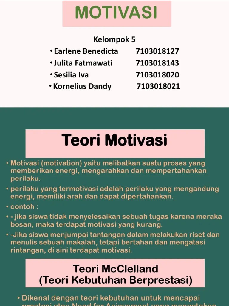 Pendidikan Kelompok 5 Motivasi | PDF