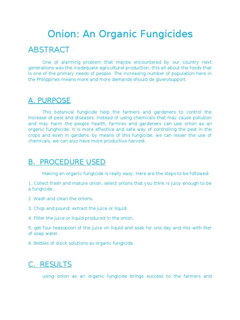 investigatory project Fungicide