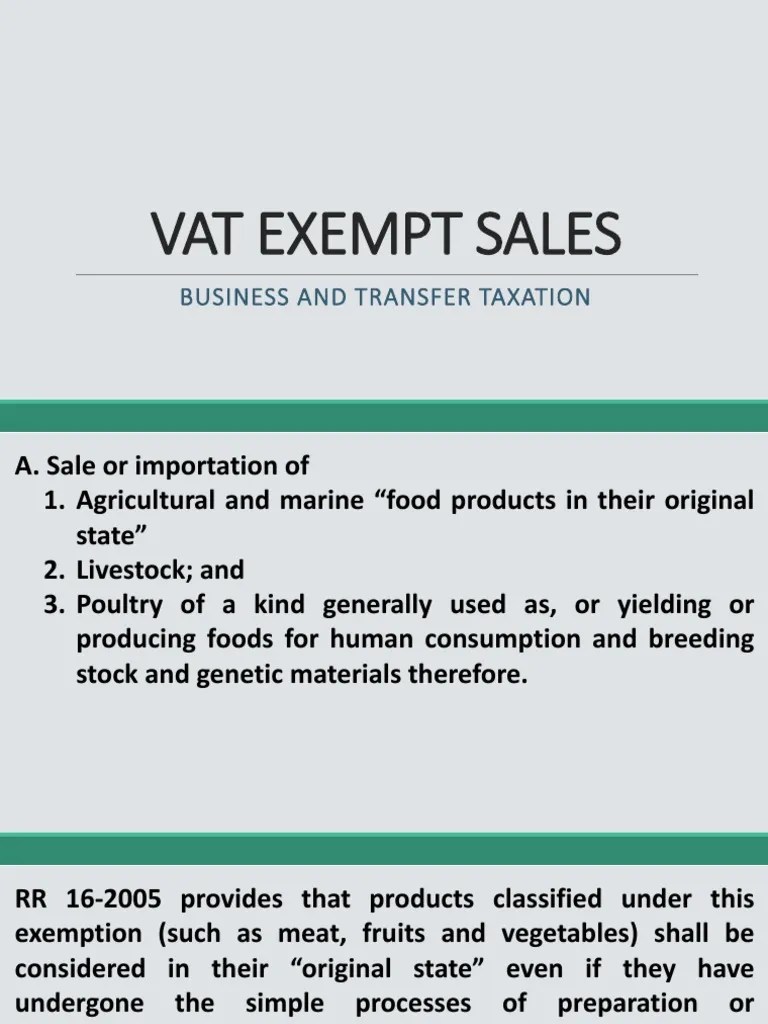 VatExemptSales (1) 3 PDF Value Added Tax Financial Transaction