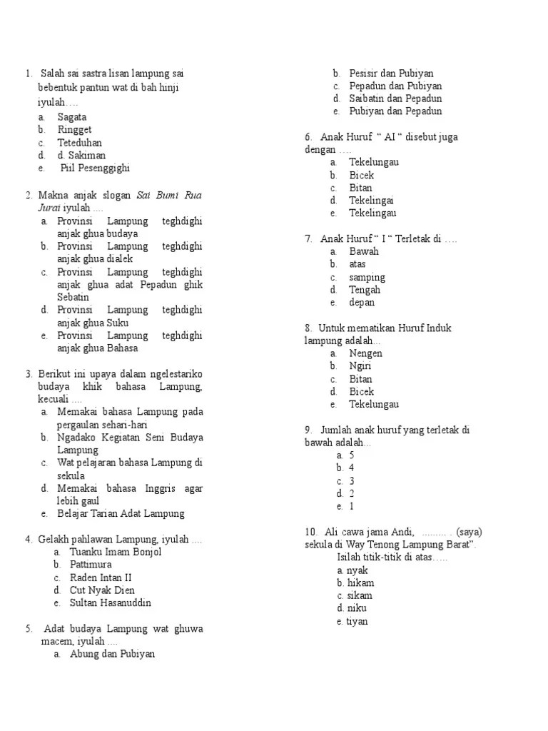 Ucapan Selamat Datang Bahasa Lampung