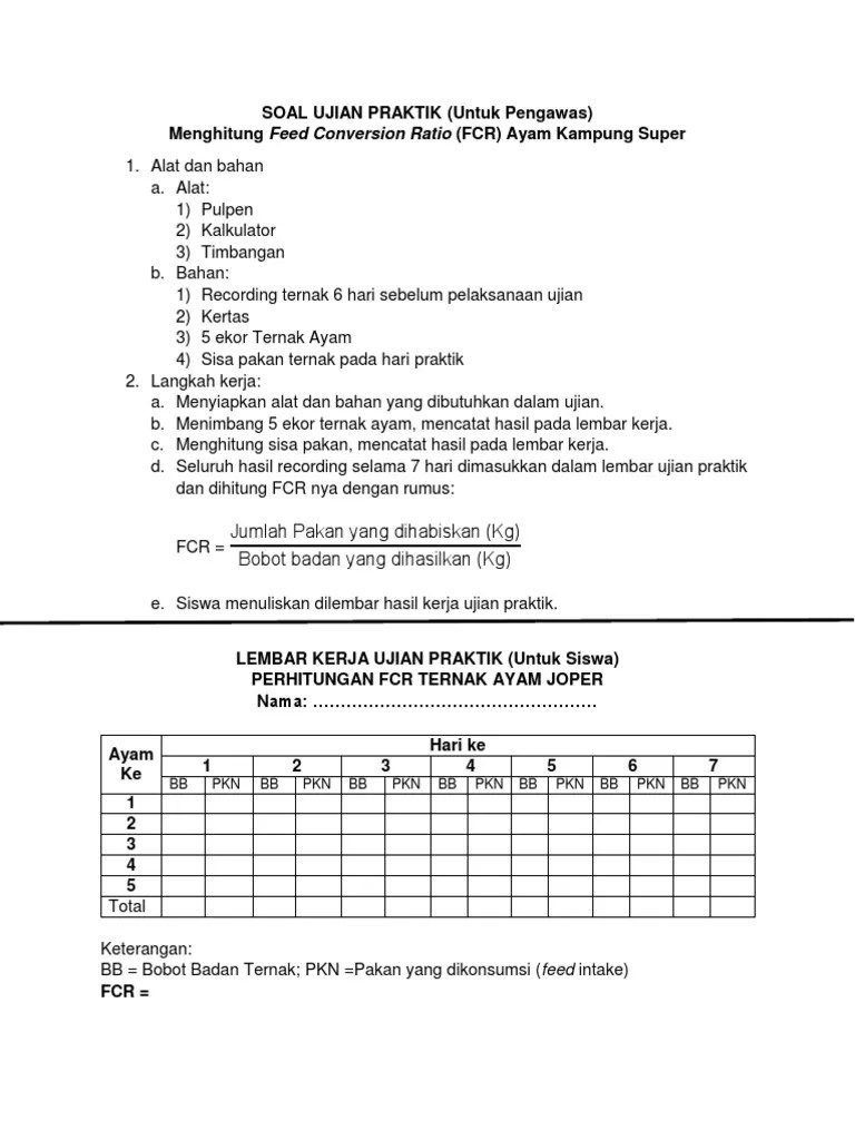 SOAL UAS Ganjil - Agribisnis Ternak Unggas Pedaging | PDF