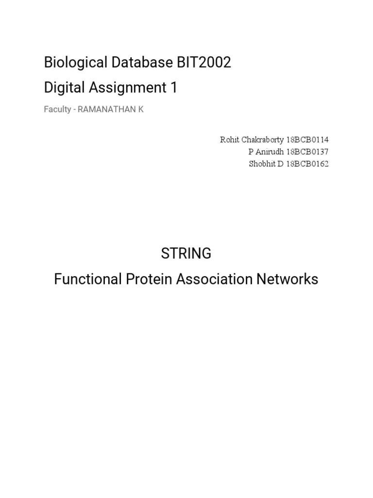 String Database PDF ProteinProtein Interaction Proteins