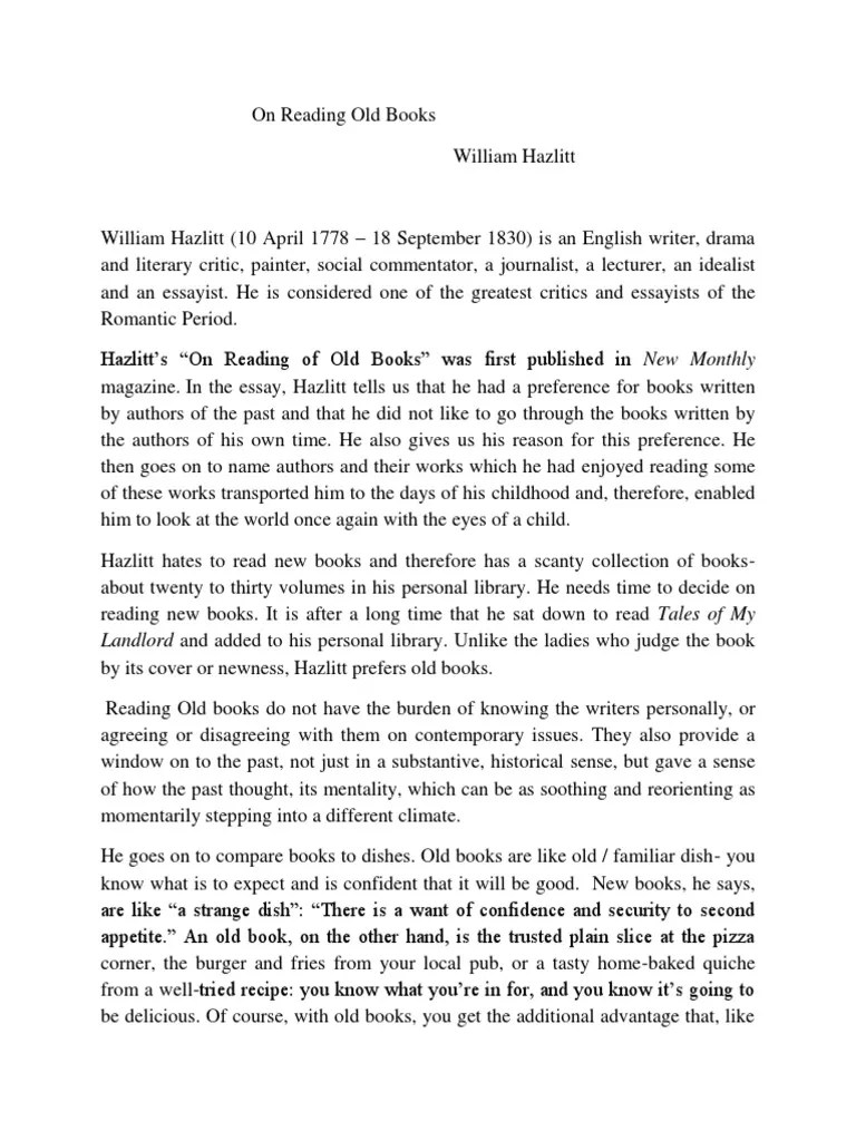 On Reading Old Books PDF