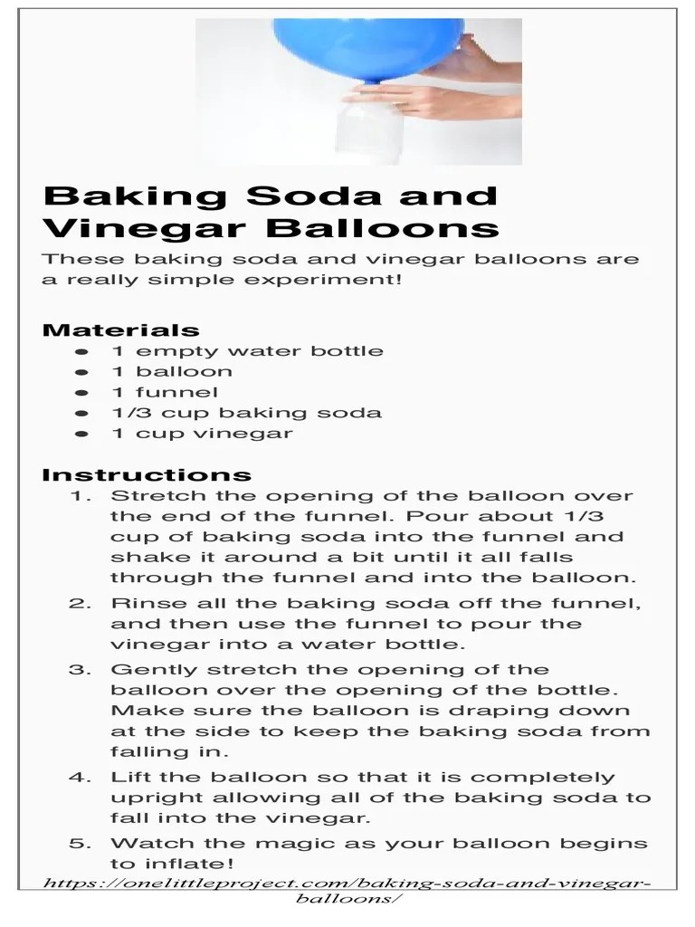 Baking Soda & Vinegar Balloons PDF