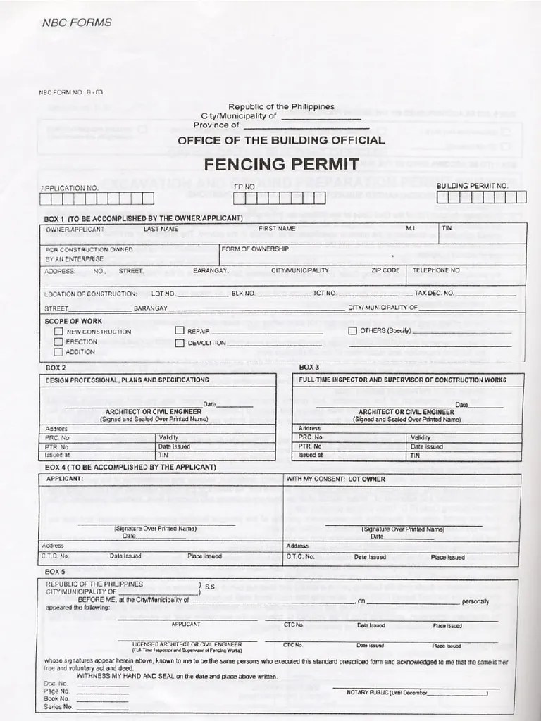 Fencing Permit PDF
