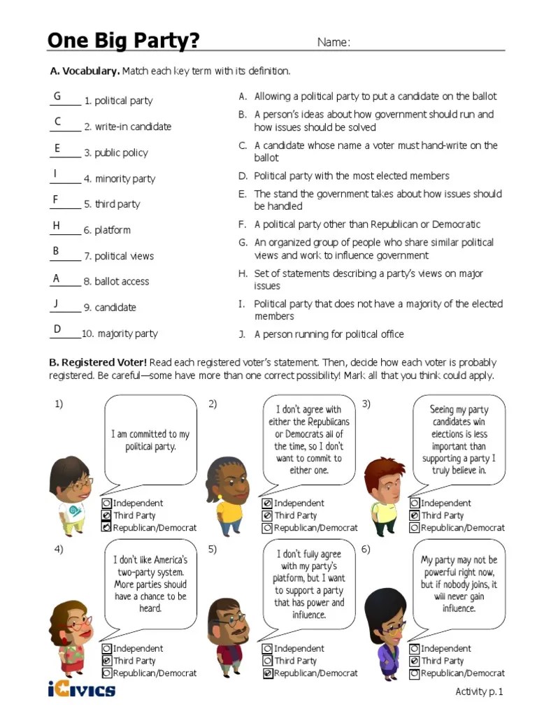 icivics-one-big-party-worksheet-answer-key