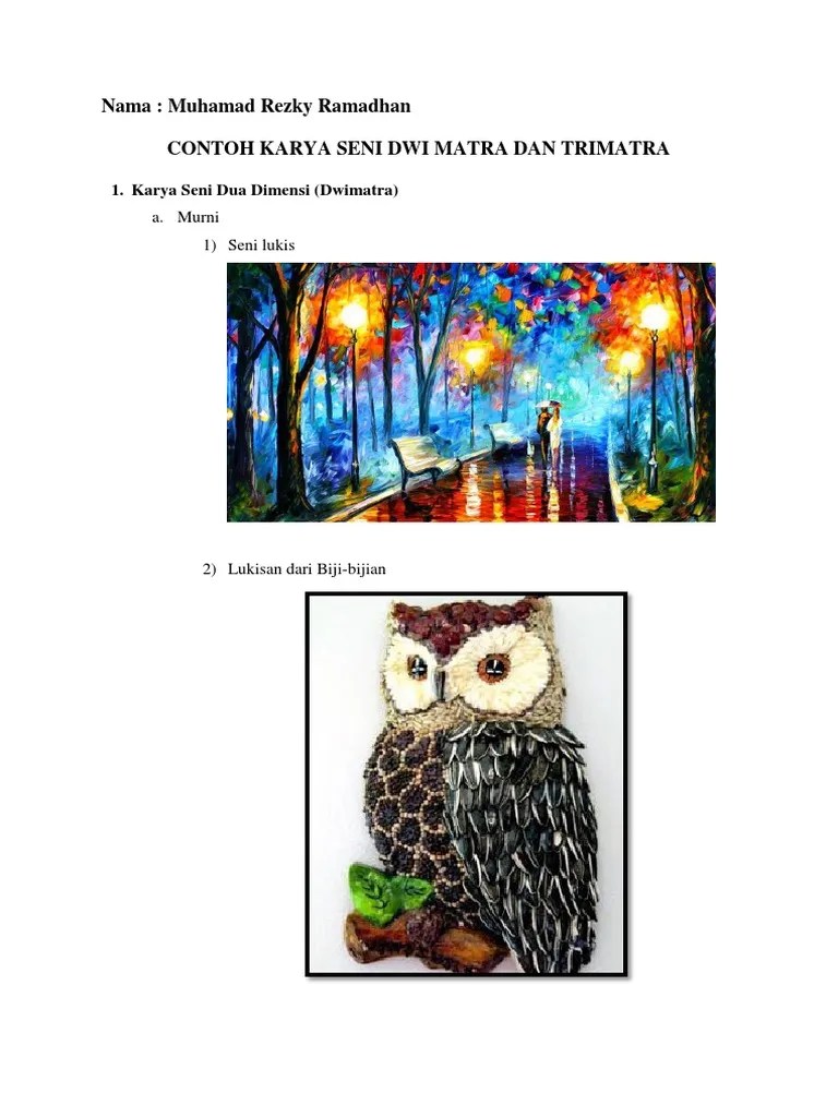 Contoh Karya Seni Dwimatra Dan Trimatra | PDF