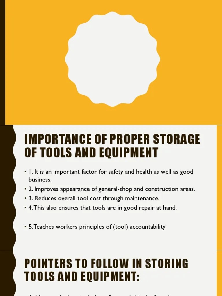 Proper Storage of Tools PDF