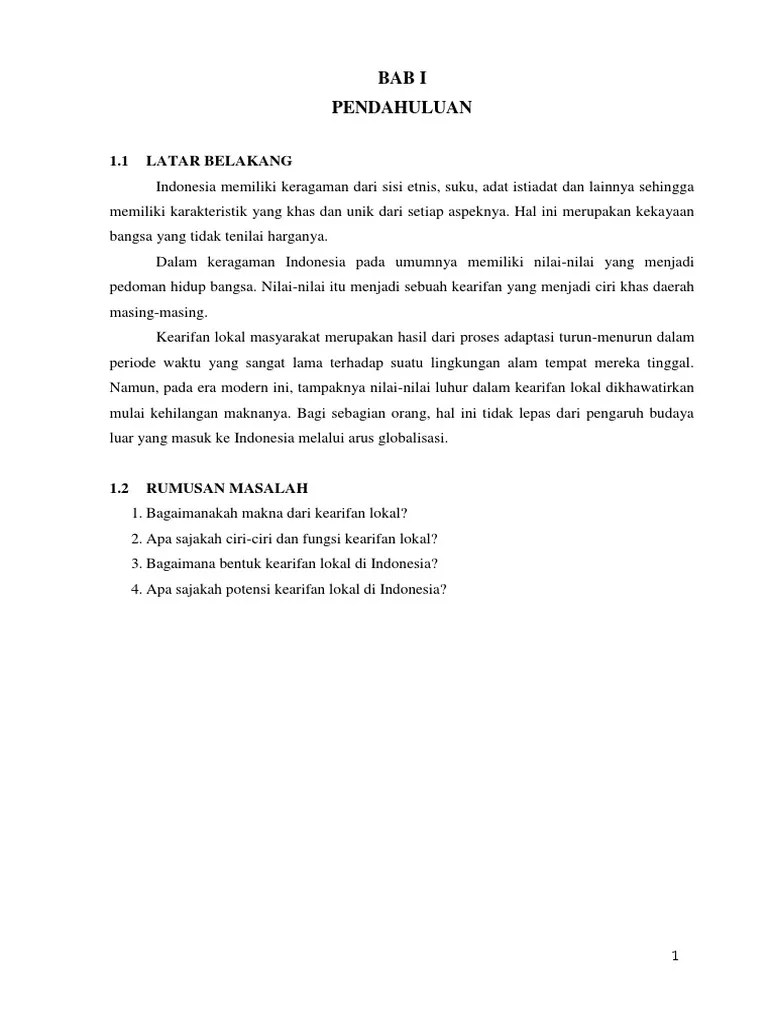 Makalah Hakikat Kearifan Lokal | PDF