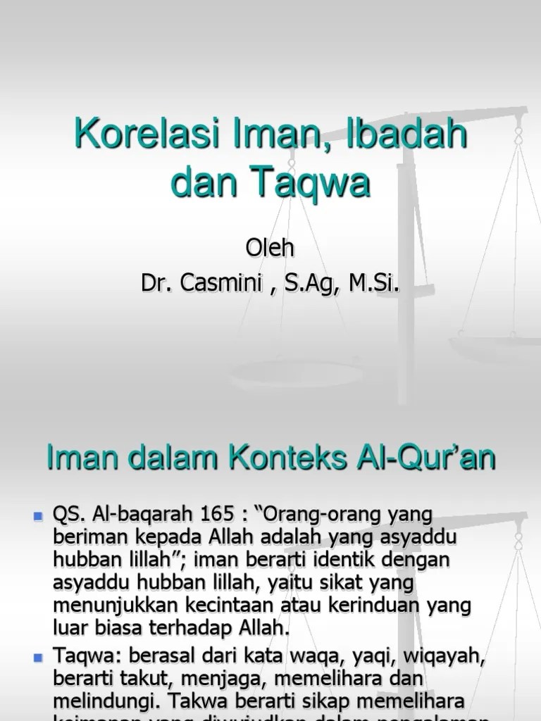 Arti Penting Iman Dan Takwa | PDF