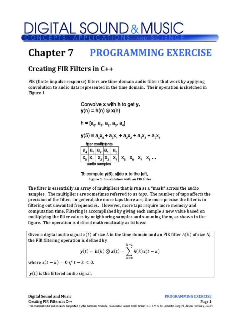 Creating FIR Filters in C++ PDF Low Pass Filter Filter (Signal