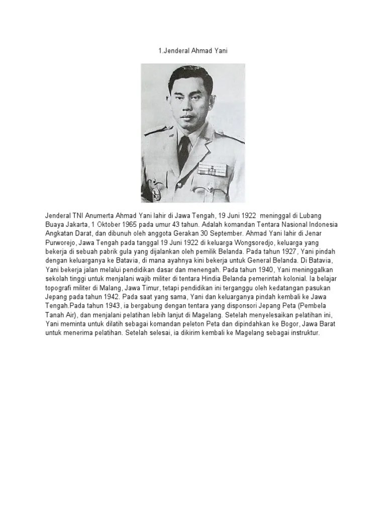Biografi Jendral Ahmad Yani | PDF