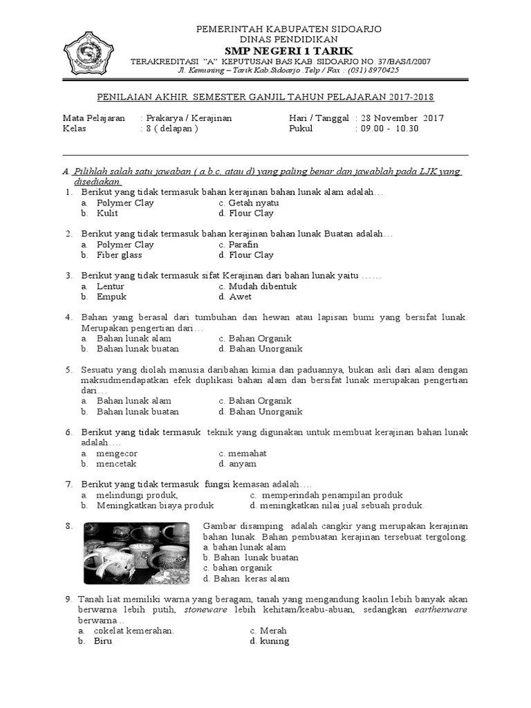 PAS Kls 8 Kerajinan GJL 2017 | PDF