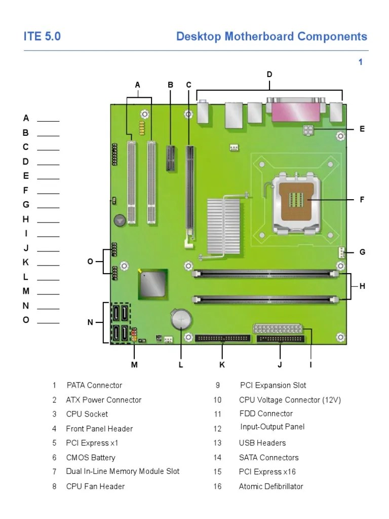 Motherboard Component Quiz PDF PDF