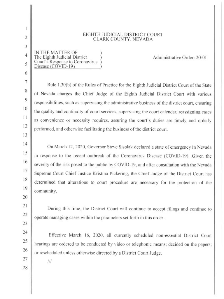 District Court Order