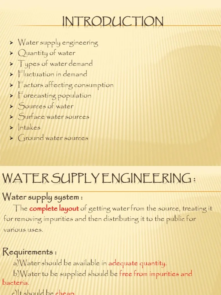 Module01 Water Supply Engineering PDF PDF Aquifer Groundwater