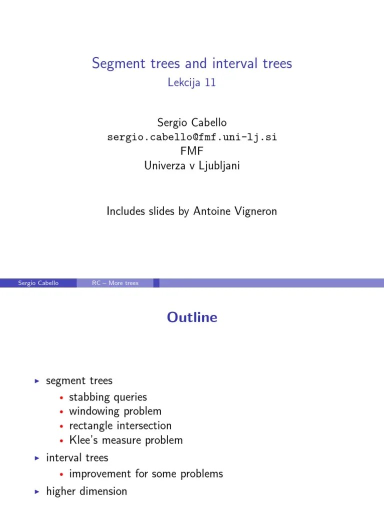Segment Tree and Interval Tree PDF Information Retrieval