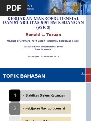 Sesi 7 Kebijakan Makroprudensial Dan SSK | PDF