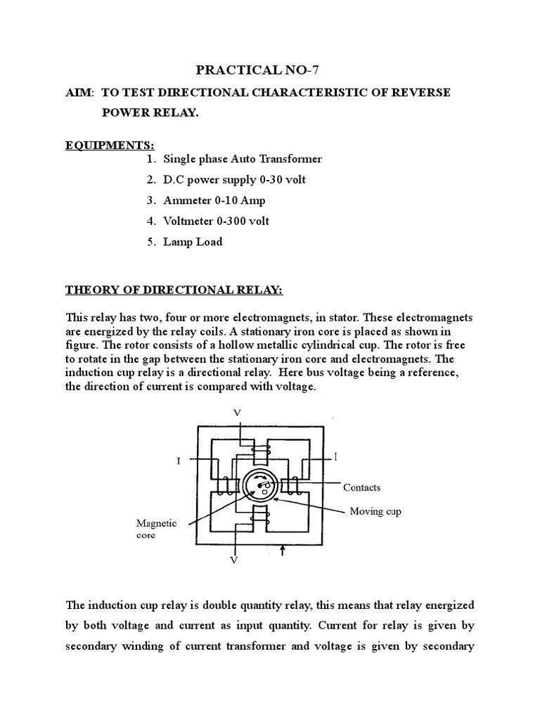 Reverse Power Relay PDF Transformer Electric Motor