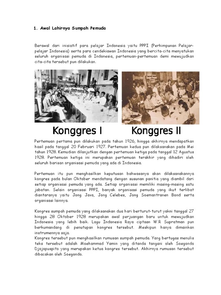 Awal Lahirnya Sumpah Pemuda888 | PDF