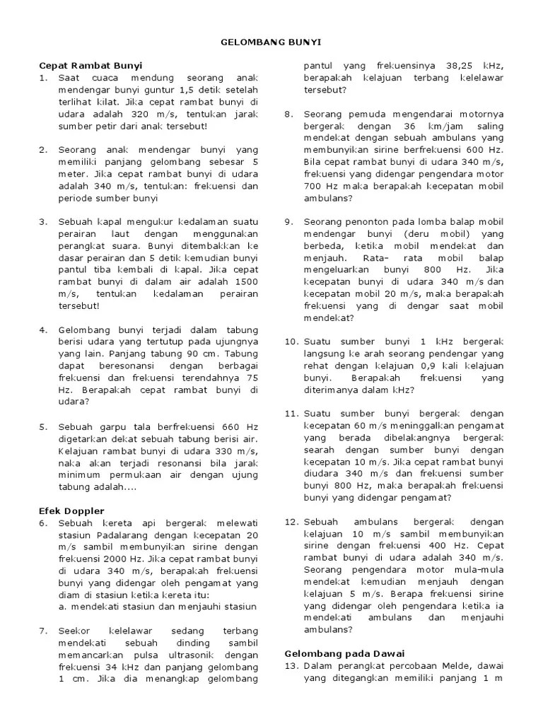 Gelombang Bunyi | PDF