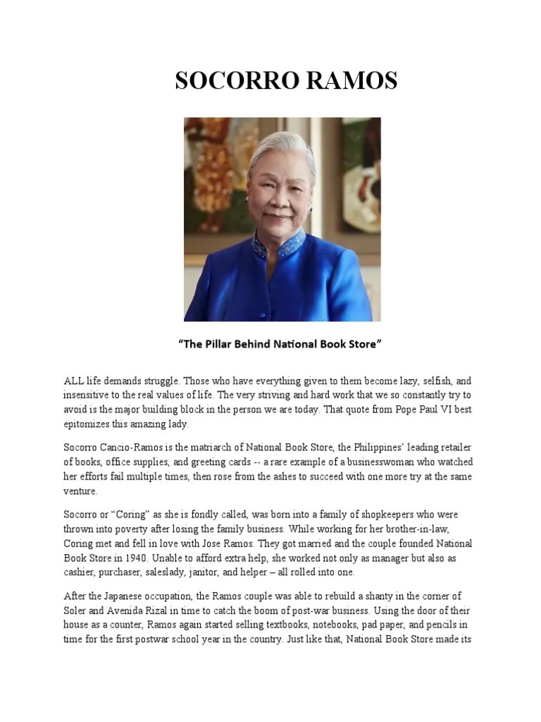 The Pillar of Success The Inspiring Story of Socorro Ramos and her Rise to Build the National