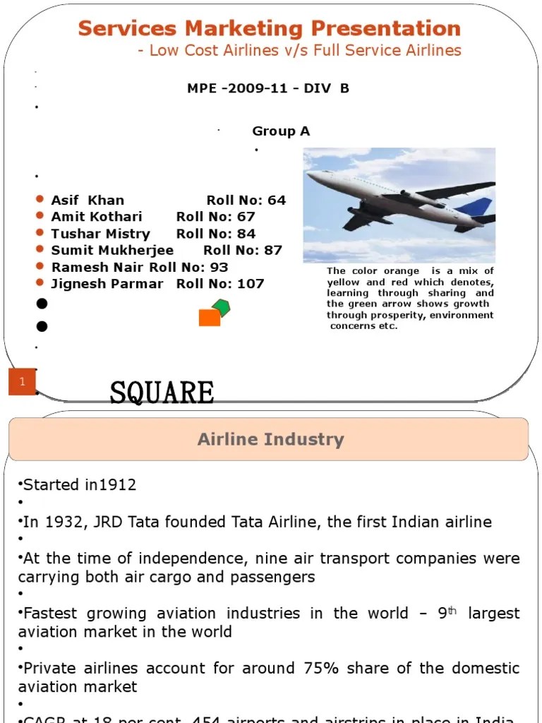 Services Presentation (Low Cost Carriers Vs Full Service Airlines
