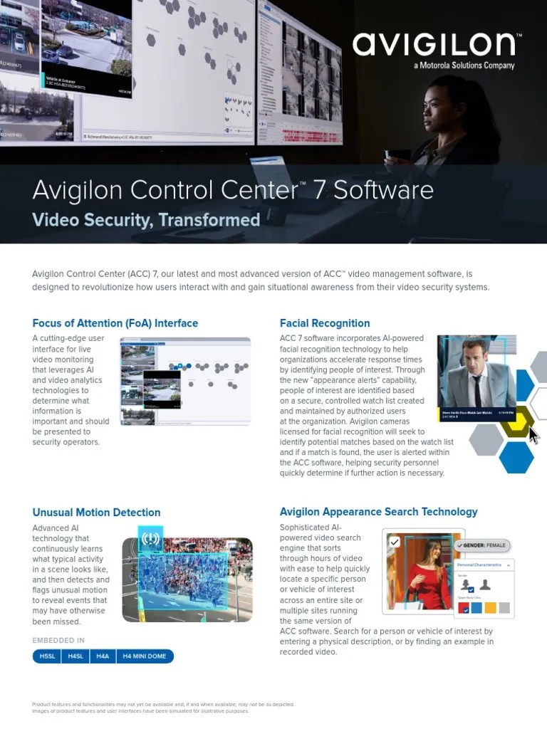 Avigilon Control Center Software Flyer PDF Authentication Access